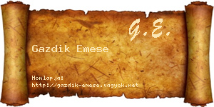 Gazdik Emese névjegykártya